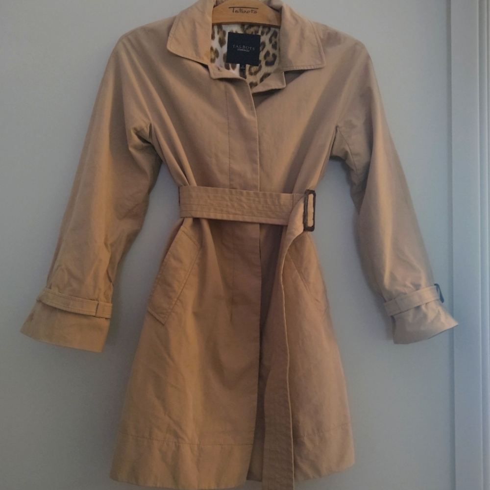 Tan trench coat